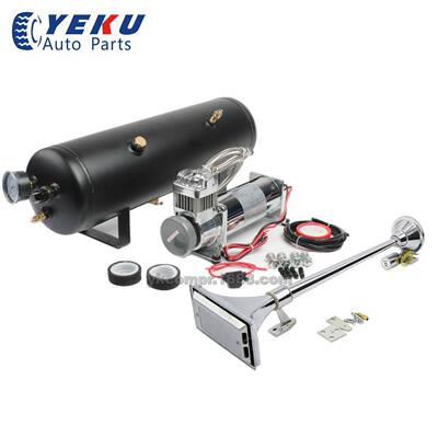 12V3gal200psi车载空压机气泵带单管640mm方口气喇叭货车改装气泵