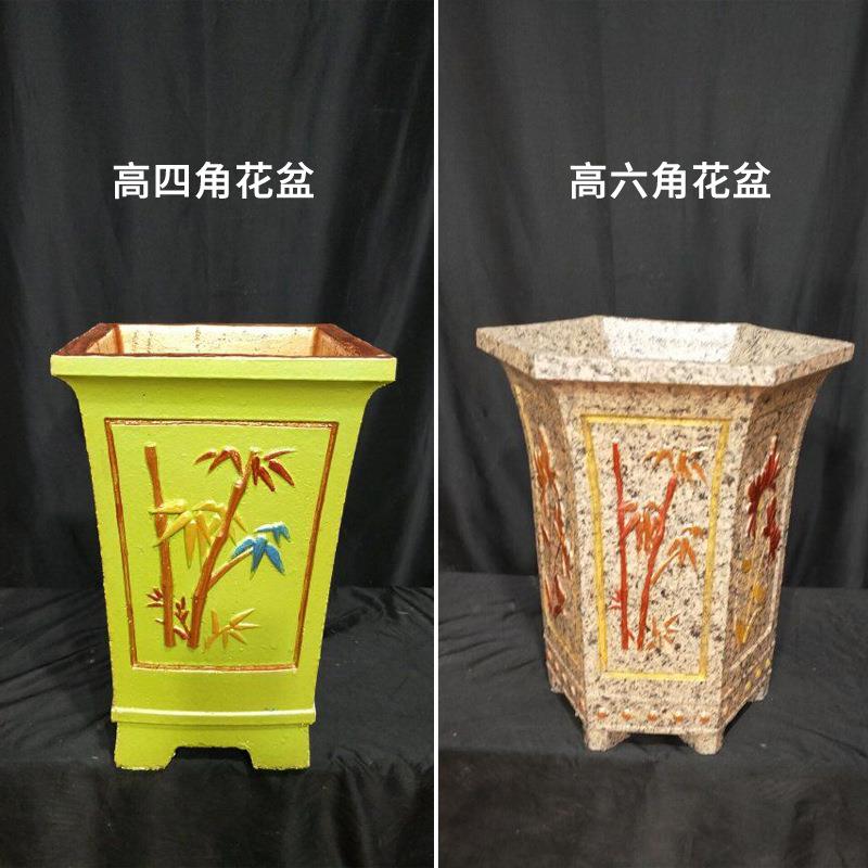 水泥花盆模具高脚盆景欧式构件加厚塑钢六角形花园别墅罗马柱模具