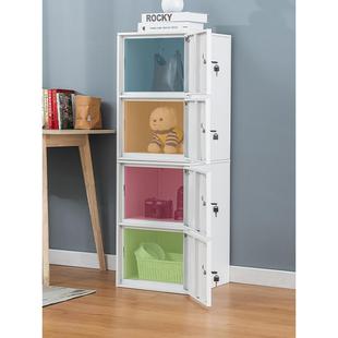 单门小型铁皮储物矮柜办公文件资料桌下柜子家用带锁收纳柜格子窄