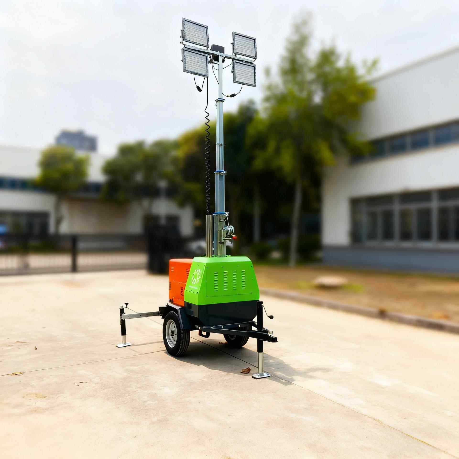 on-1户外防汛应急可升降7米灯移动照明车柴油发电机拖车照灯明式