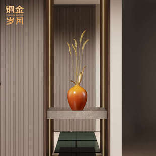 铜金岁月黄铜麦穗装饰铜摆件岁岁平安乔迁开业贺礼客厅家居装饰品