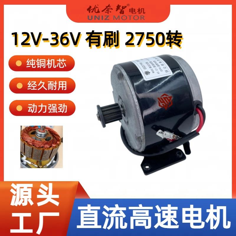 跨境滑板车电机电动自行车改装高速马达24V250W同步轮齿轮款