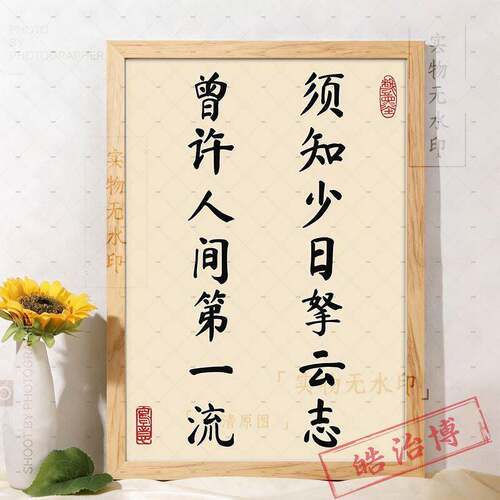 须知少时凌云志曾许人间流勇于追求自己的理想周边桌面相框