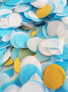 confetti1.5cm圆形波波球气球填充纸屑婚庆抛洒五彩纸屑片