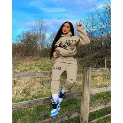 woman hoodies pants  pieces joggers long sweatshirt