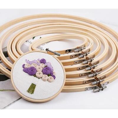 刺绣绣绷竹绣棚框绣花棚圈竹圈丝绸圆形手持绣架绷撑子十字绣工具
