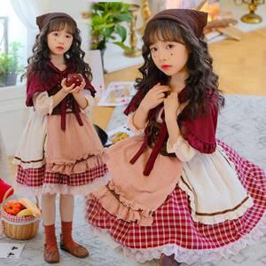 小红帽cos童话卖火柴的小女孩演出灰姑娘儿童舞台表演服公主裙
