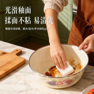 特厚厨房搪瓷盆老式带盖家用猪油罐搪瓷盆家用食品级猪油罐带盖