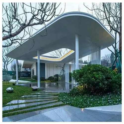 大型金属景观廊架广场钢结构不锈钢廊架雕塑园林绿化长廊发光飘带