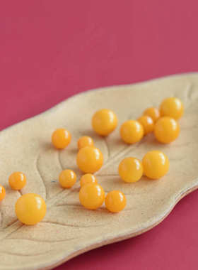 油手链珠子玉髓水晶黄宝玉石珠蜜蜡东海散单多吊坠玛瑙黄色串宝鸡