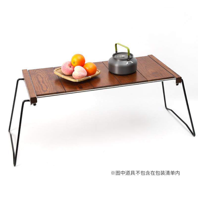 现货户外露营组合烧烤桌折叠实木烧烤折叠桌车载便捷桌子