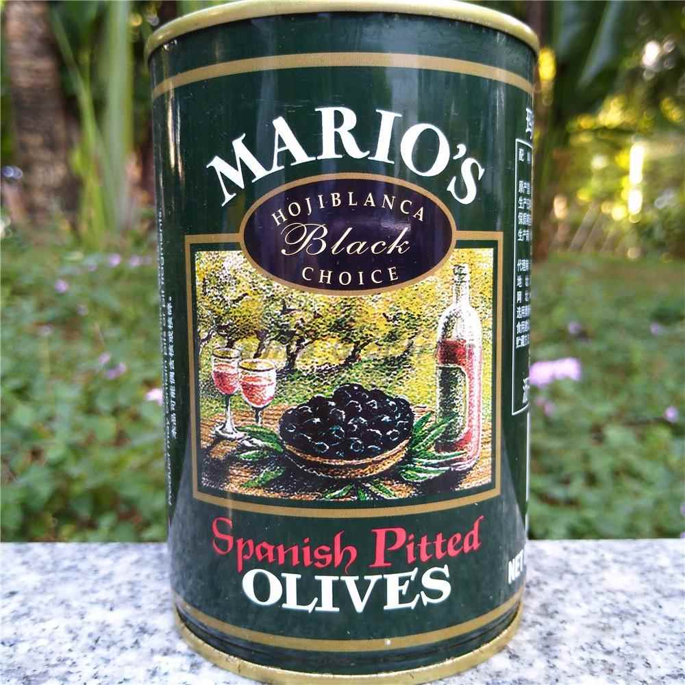 410g MARIO'S SPANISH PITTED BLACK OLIVES玛利欧无核黑橄