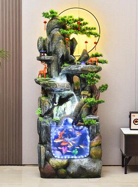 简约假山流水喷泉客厅阳台公室餐厅家居送礼装饰养鱼缸招财摆件