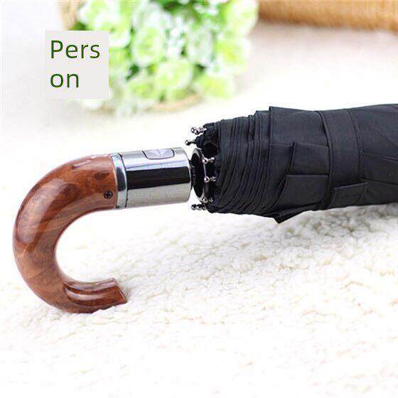 全自动10骨商务雨伞一键开收晴雨两用碰击布弯头三折伞折叠户外伞