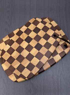 橡木胶厚菜A1010100板板两面可用方形棋盘砧菜家用木制板厨房水果