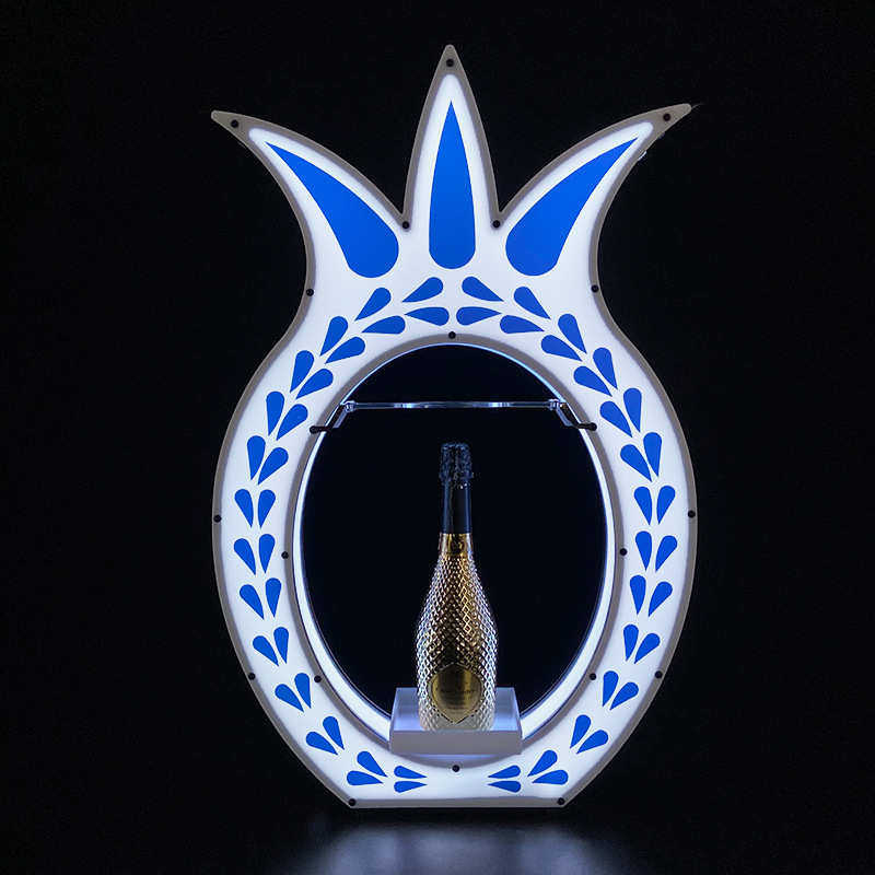 青花瓷菠萝LED七彩酒座酒具墨西哥龙舌兰酒架酒吧洋酒道具展示架