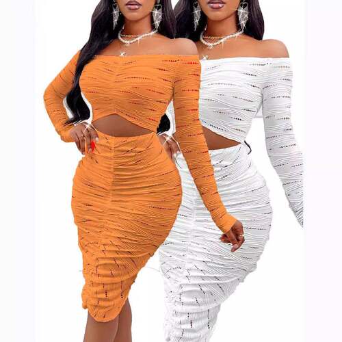 Womens Off The Shoulder Ruched Cut Out Bodycon Dress Sexy
