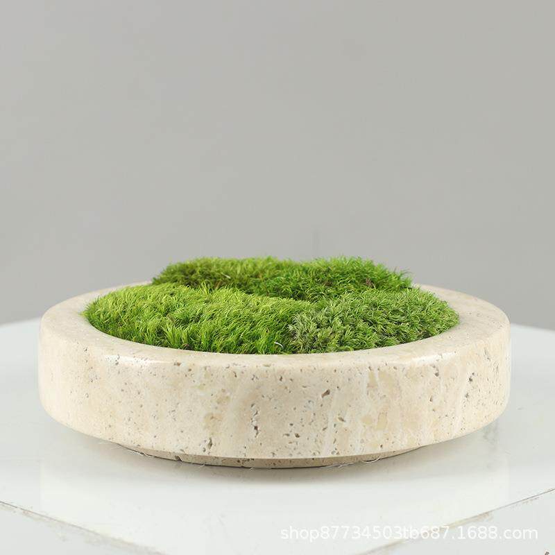 中式现代简约轻奢永生苔藓真苔藓干花绿植花艺盆景洽谈桌餐桌摆件