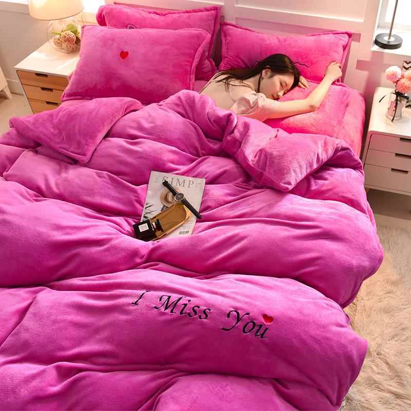 正品厚保被暖法兰绒床上四件套双面珊瑚绒三件套牛奶绒床冬单床加