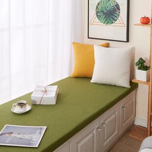 亚麻飘K13窗季 可四通用榻榻米飘台窗垫免洗可擦拆洗坐垫窗 垫新款