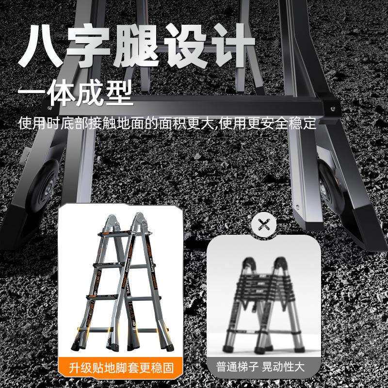 巴芬小巨人铝合金多功能伸缩折叠家用人字梯升降楼梯工程便携直梯