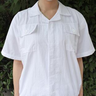 无尘工厂车间食品服装 透气夏季 工作服套装 款 白色 工作服食品厂短袖