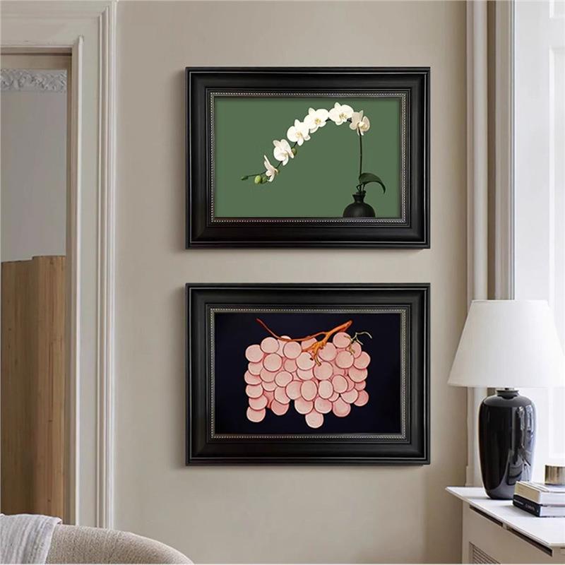《粉葡萄》蝴蝶兰中古风卧室装饰画小众客厅挂画立体砂岩油画肌理