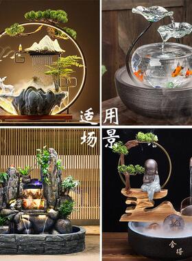 抽水马达茶台根雕鱼缸假山水石流水喷泉潜水车水转轮摆泵件配220V