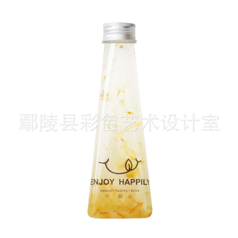 300ml塔形瓶 ins风网红果汁瓶奶茶瓶饮品瓶透明一次性pet塑料瓶子