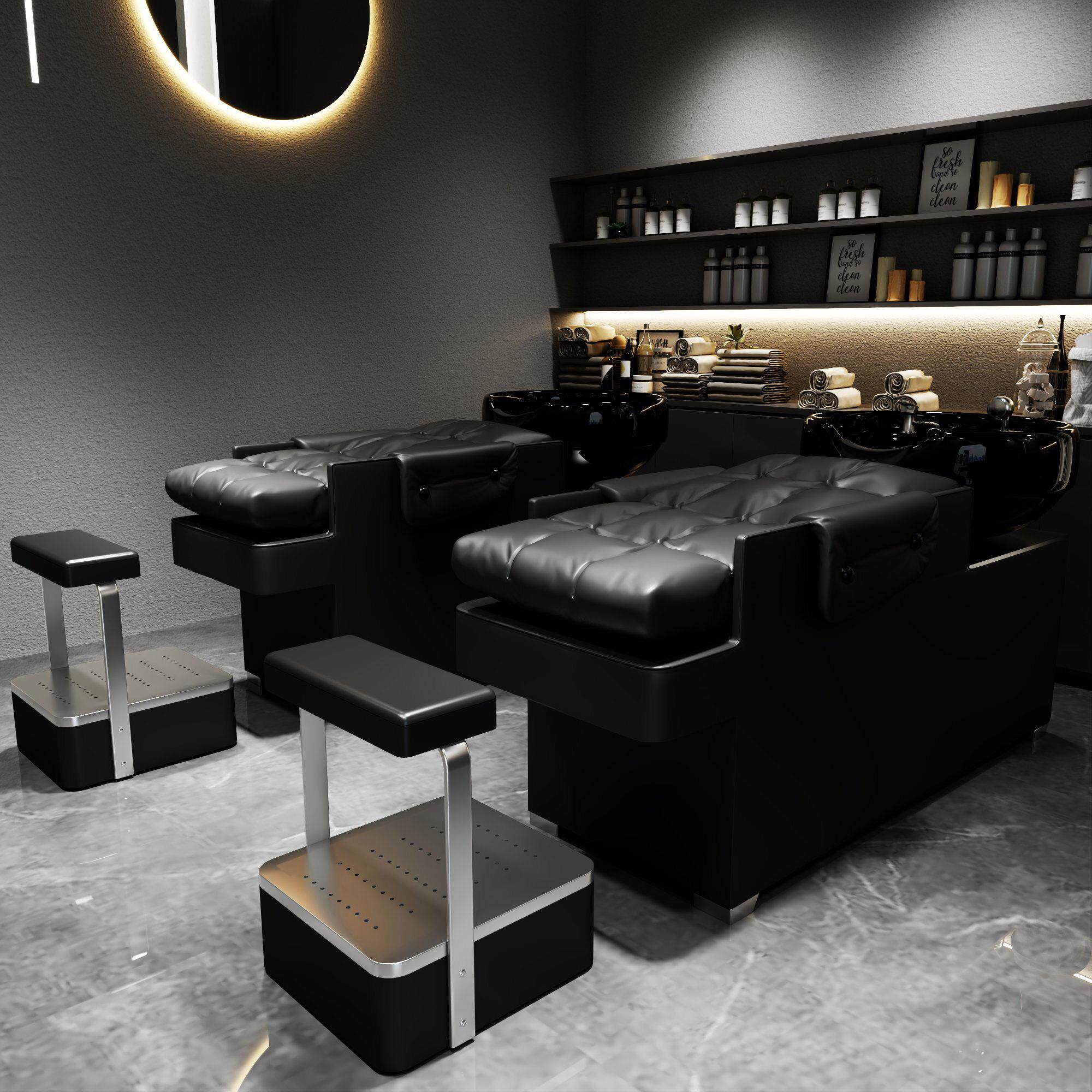 网红半躺理髲店专用洗头床深盆发廊冲水床欧式简约美发店洗头床