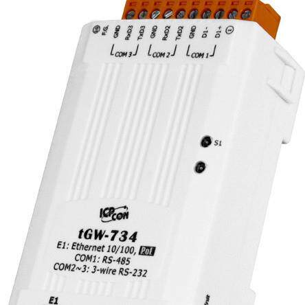 Modbus/TCP转ModbusRTU串口联网网关，带PoE口S-232和485