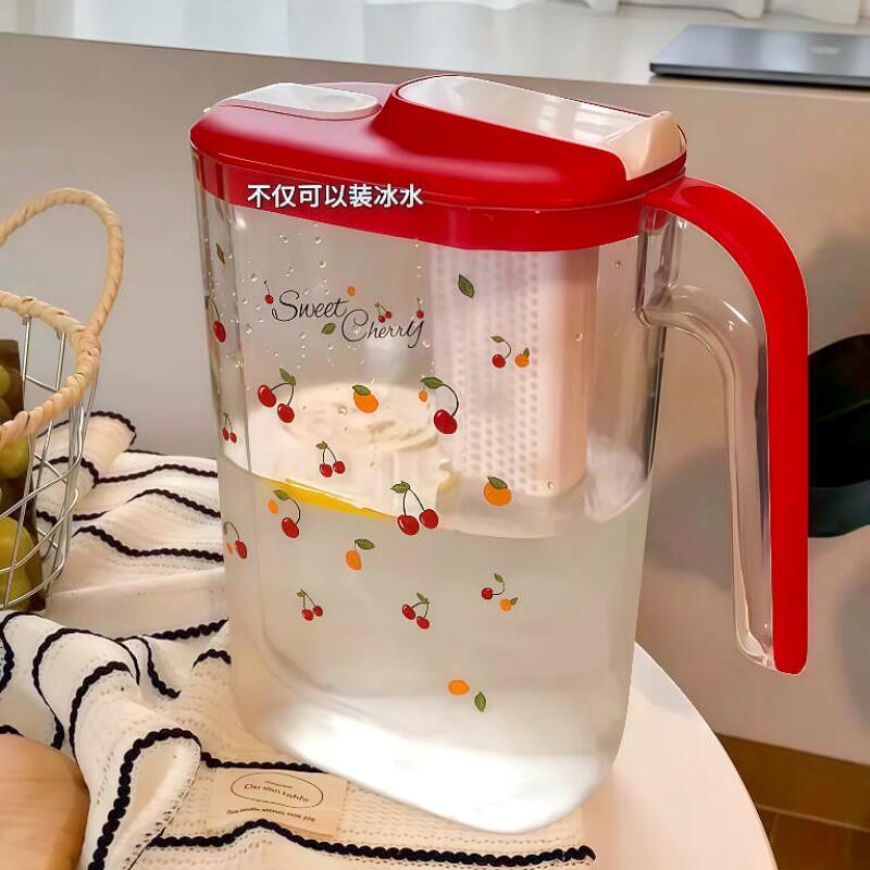 冰箱冷水壶冰镇家用夏天大容量凉水壶耐高温食品级透明花茶饮料壶