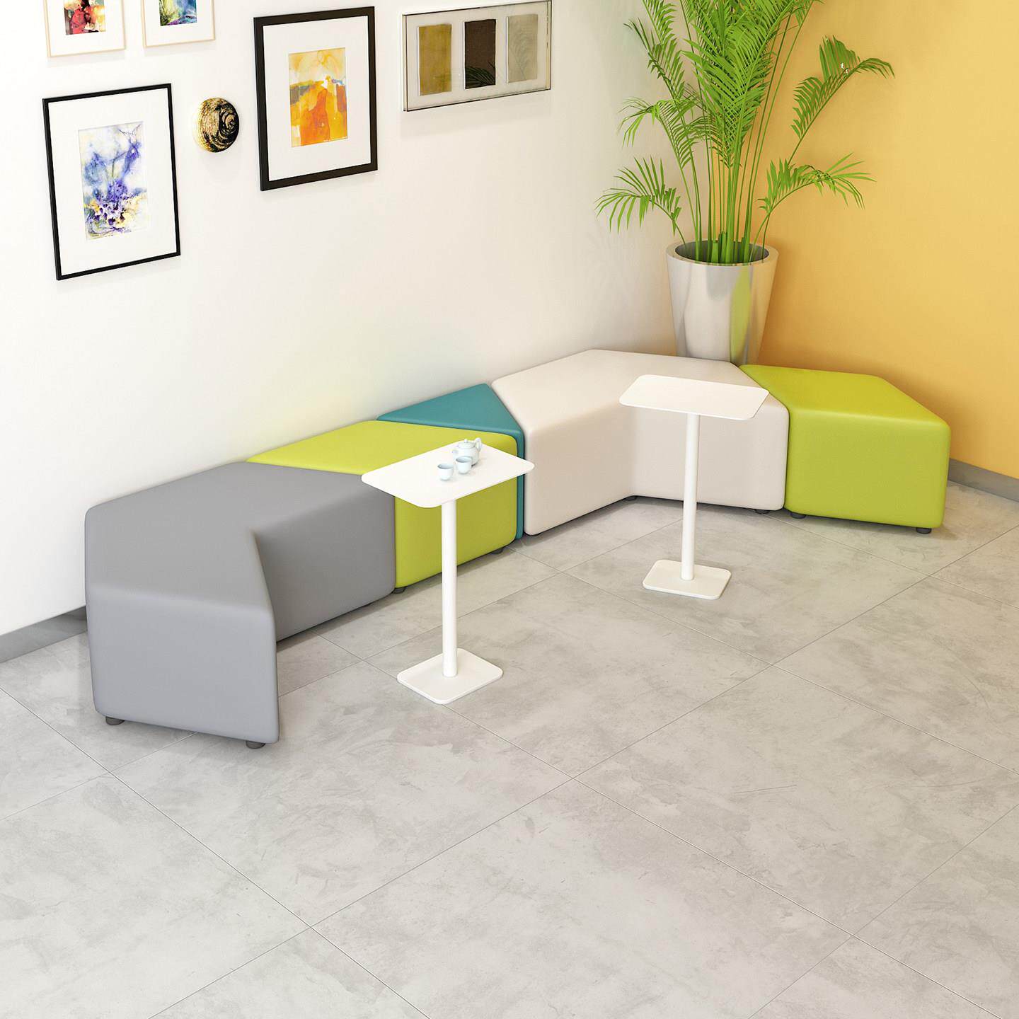 幼儿园早教中心琴行培训班机构休息等候区大厅异形办公沙发凳组合