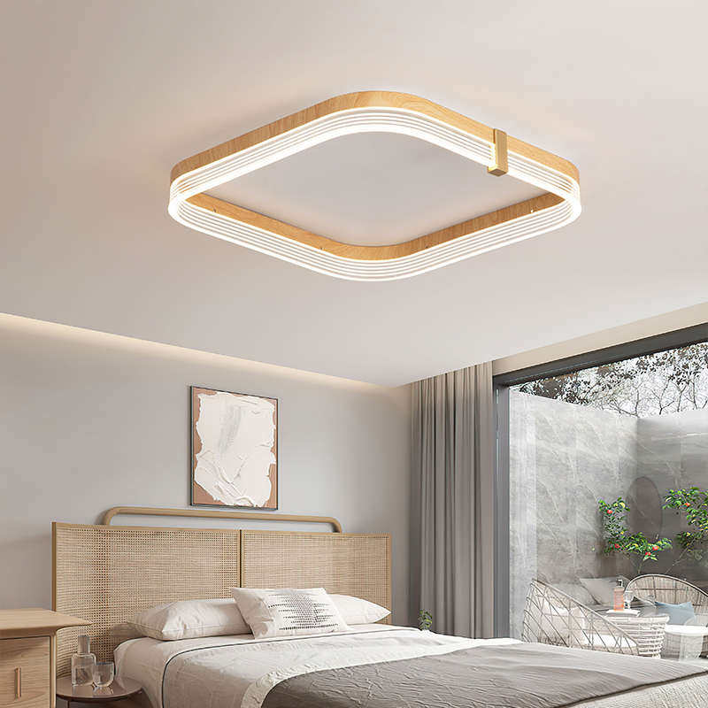 北欧创意圆形卧室灯现代简约房间灯饰书房灯主卧灯具原木色吸顶灯,家装灯饰光源,智能吸顶灯,淘宝优惠券,粉丝福利购,淘宝优惠卷