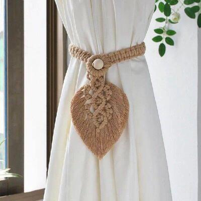 2 Pack Boho Curtain Tiebacks, Curtain Holdbacks With