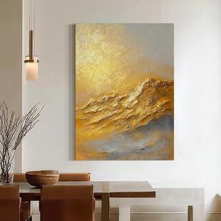 画语艺术手绘肌理油画简约高端现代轻奢客厅装 饰挂画 财满金山