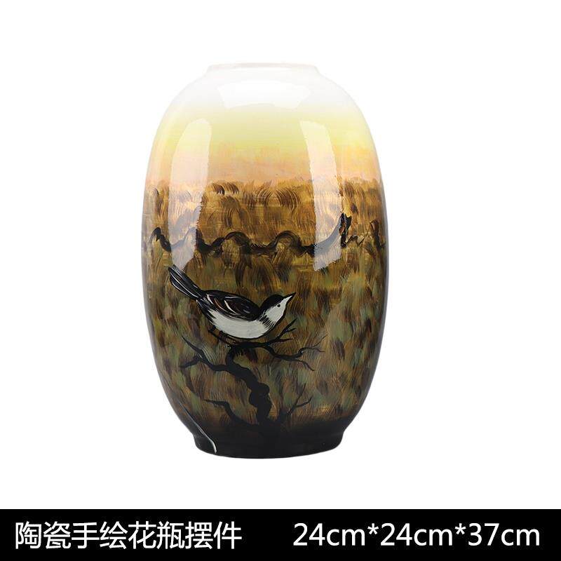 正品现代北新中式意手陶绘瓷花瓶摆件家居样板房客厅酒柜创花插欧