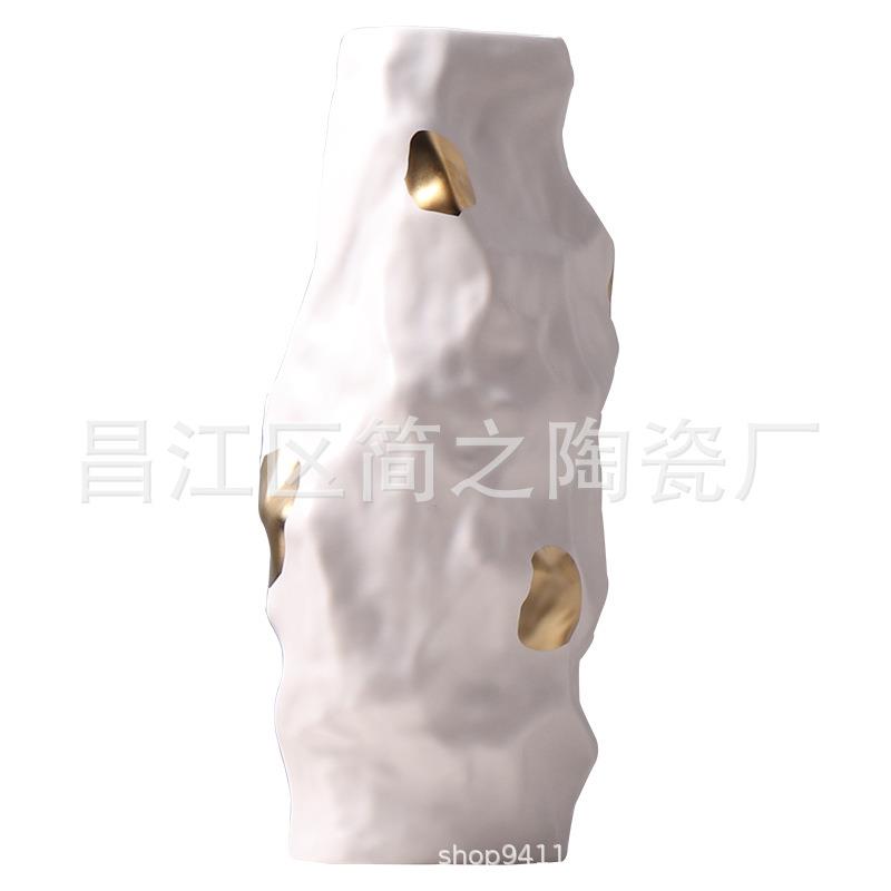 欧式白色陶瓷花瓶摆件客厅插花轻奢高档餐桌电视柜卧室家居装饰品