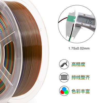 3D打印机耗材PETG透明彩虹美学性材料 （新品发布）1.75mm petg