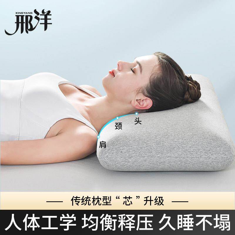 记忆枕头枕芯护颈椎枕助睡眠睡觉专用带枕套单个装宿舍单人男整头