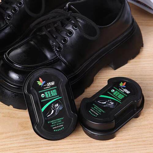 Dual-sided sponge for shoes, combining shoe wax and shoe pol
