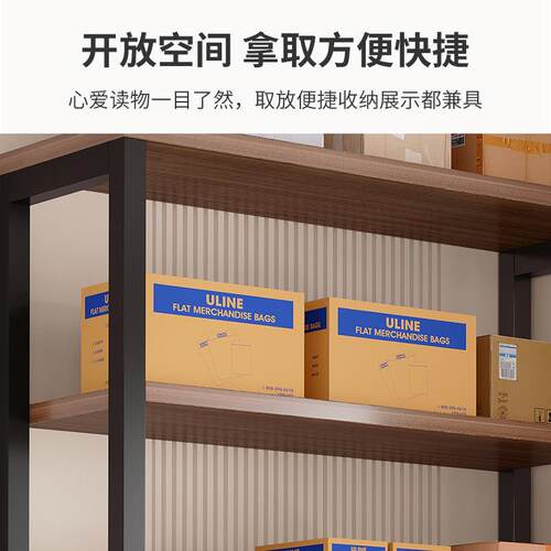 架子置物架落地多层书收纳储物书办公室桌架边L121G钢室木卧简易
