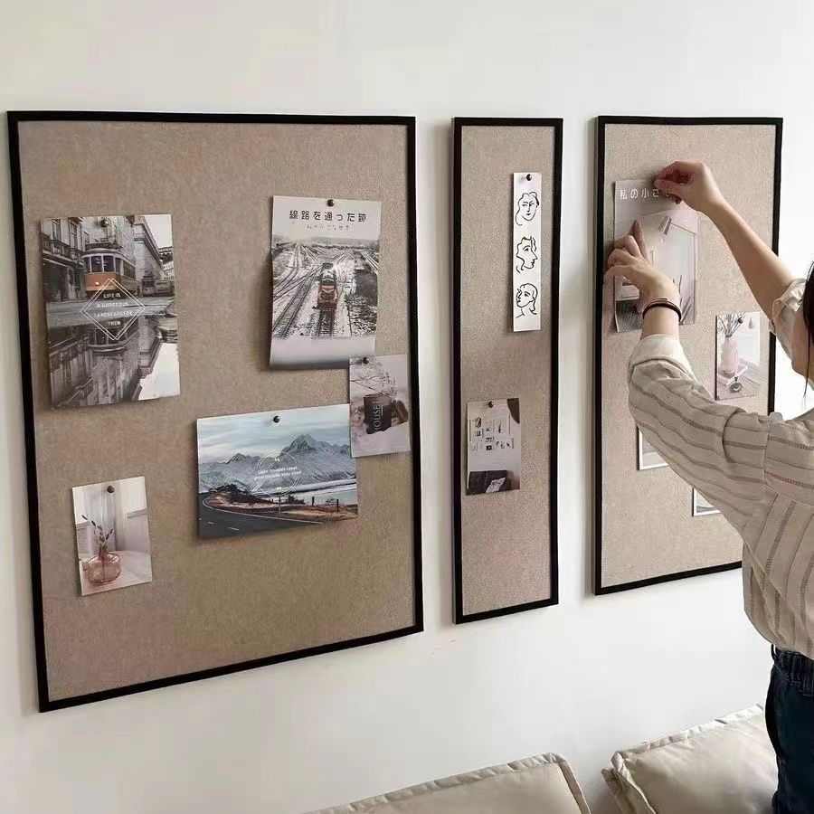 免打孔ins装饰毛毡板照片墙背景展示留言板公告栏毛毡墙贴