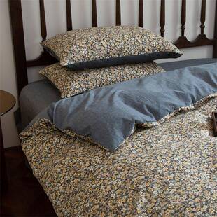 双层纱纯棉床上四件套水洗棉全棉小碎花被套床单人床品三件套床笠