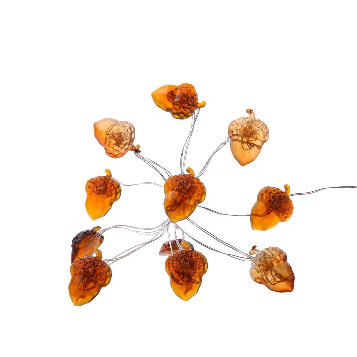 热卖led铜线造型灯串 太阳能圣诞节装饰橡果造型彩灯串批发