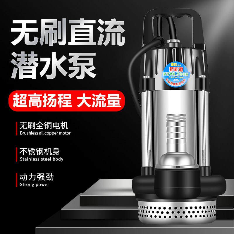 无刷直流潜水泵48V60V72V电动车通用智能抽水泵农用灌溉抽水机