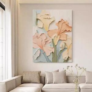 纯手肌绘油画花好月圆现代简约餐装QWE-2302工厅花卉理画手立体客