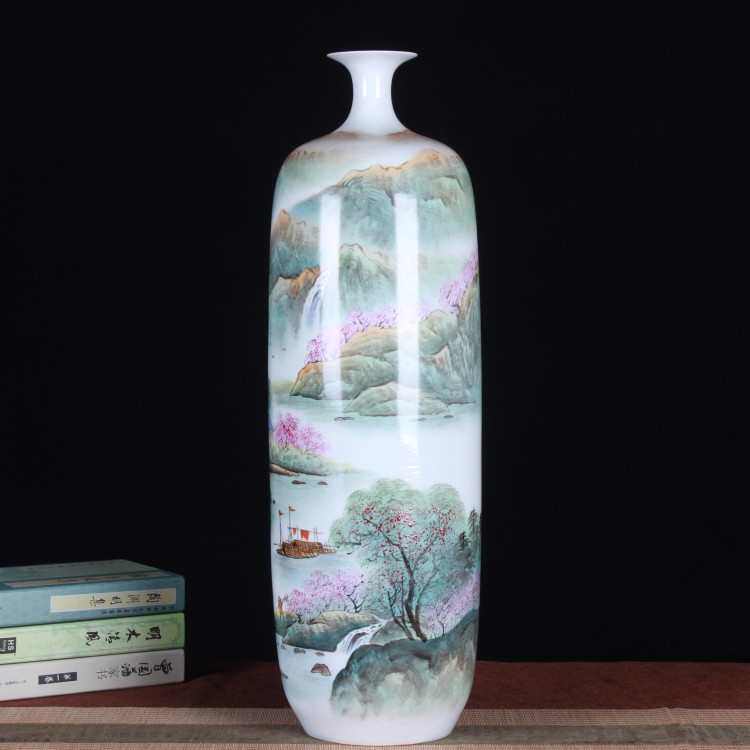 中国风手绘陶瓷摆件作品落地花瓶家居酒店柜台玄关装饰品批发,家居饰品,花瓶,淘宝优惠券,粉丝福利购,淘宝优惠卷