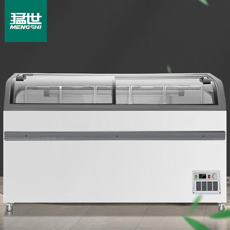 圆弧岛柜展示柜冷藏商用冰柜大容量雪糕海鲜猪肉饺子卧式冰箱