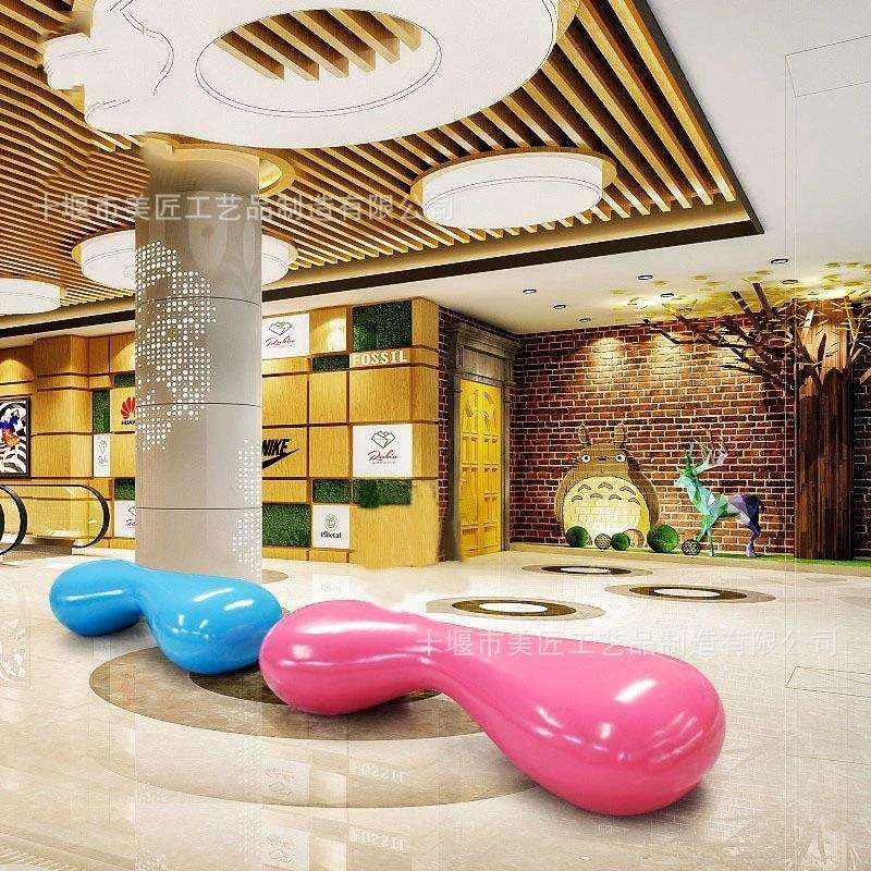 玻璃钢电话造型座椅商场公共休息区等候椅户外公园异形休闲长坐凳